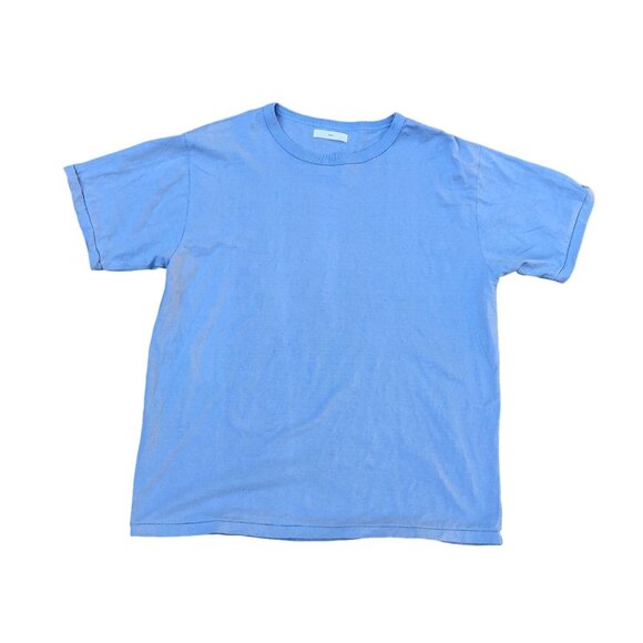 SMOCK Designer Shirt Men's XL Blue Crew Neck Thick Blank Short Sleeve Top - Picture 1 of 6